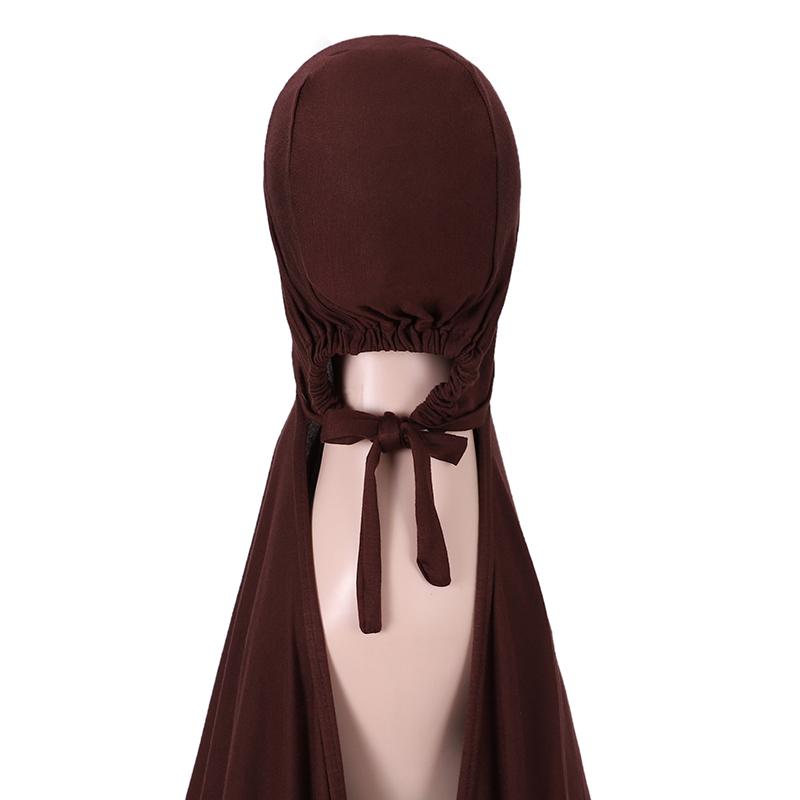 Muslim Modal Adjustable Scarf Rope Cap Jersey Lnstant Hijab Soft Turban Plain Shawl Solid Headband Wraps Foulard Femme