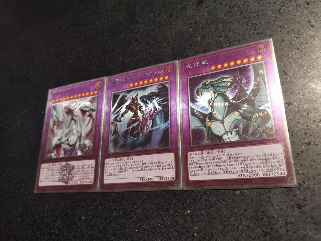 Yu-gi-oh!  3pcs/set Dark Magician the Knight of Dragon Magic diy Self-made cardCollection cards Gauze flash anime toy gift cart