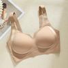 Plus Size Women Seamless Thin Full Cup Wireless Gathering Bra For Large Bust