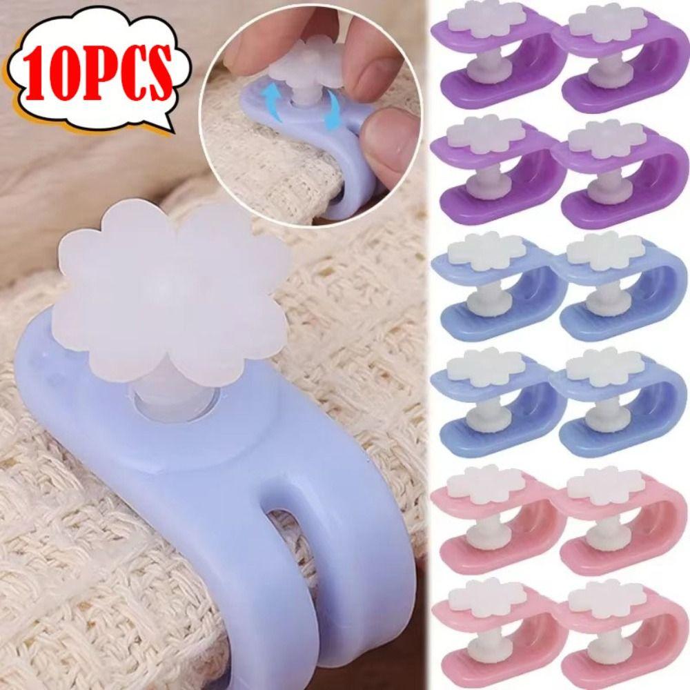 10PCS Anti-escape BedSheet Clips Plastic Blanket Buckles Quilt Fixator Grippers  Quilt Bed Cover