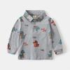 Boys' Long-Sleeved T-Shirt, Spring and Autum Kidsren's Clothing, Kidsren's All-Over Printed Dinosaur Polo Shirt, Baby Lapel Cartoon Top