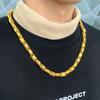 New Men's Faux Gold 8mm Faceted Star Cut Necklace - Gold Plated Chain