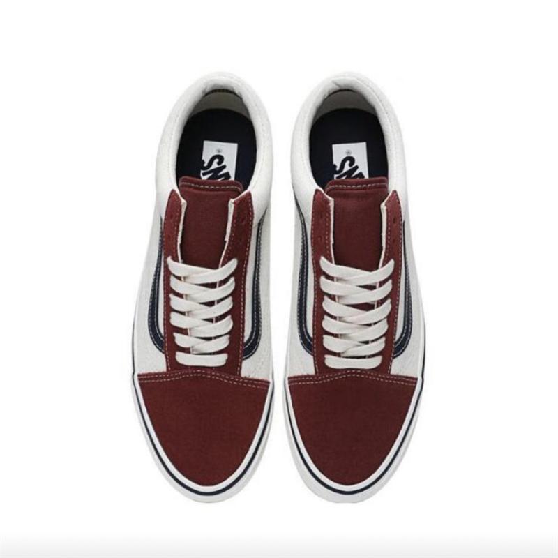 Vans Old Skool Wear-Resistant Low-Top Skateboard Shoes Men's Burgundy Sneakers VN000CT97BF