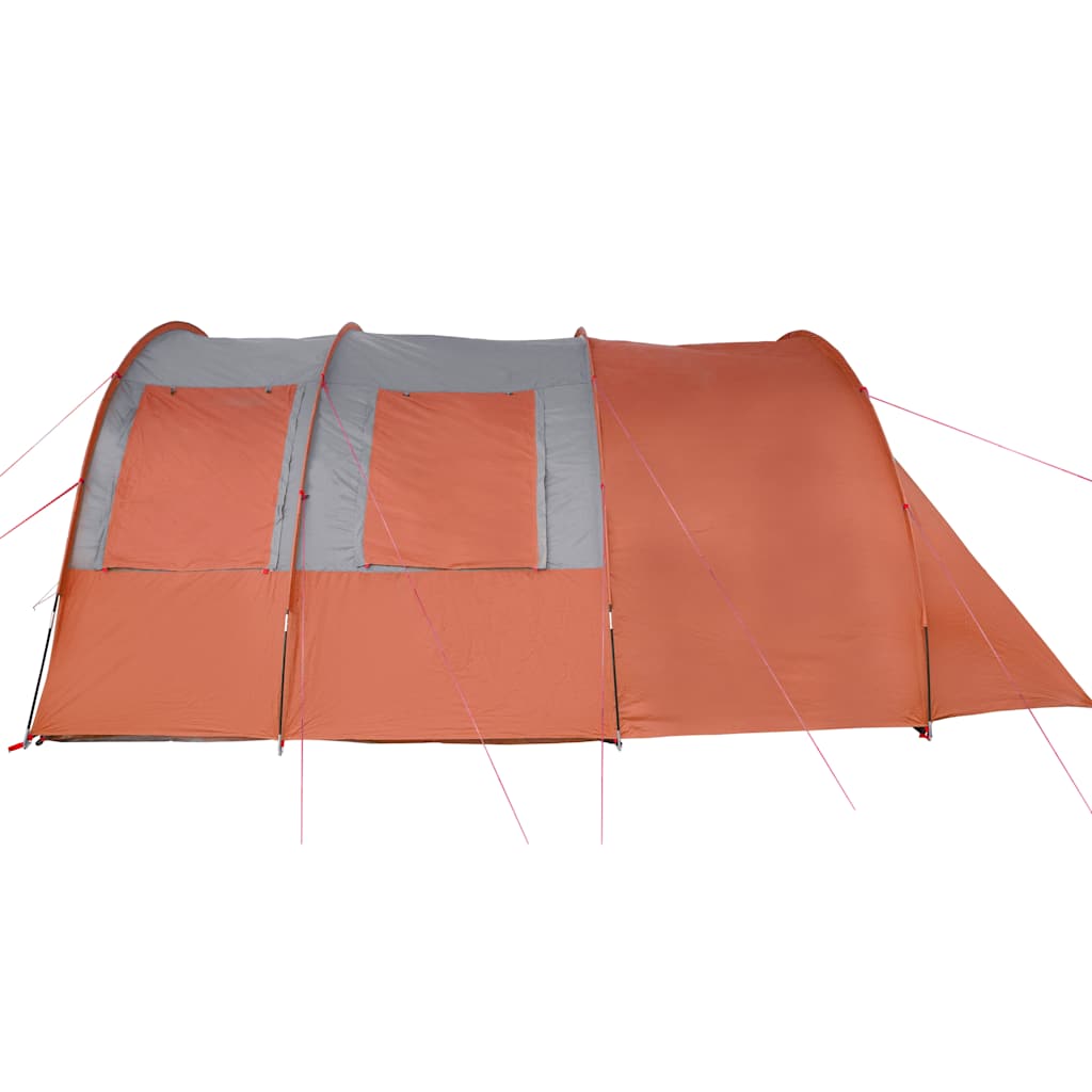 Vidaxl Tenda da Campeggio, 4 Persone, Grigio-Arancione, Impermeabile