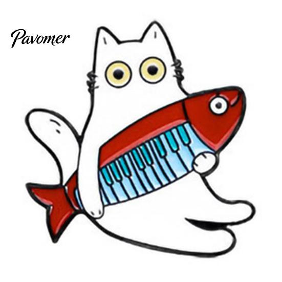 Animal Brooch Accessory Musical Instrument Cat Pin, Guitar Violin Piano DJ Kitten Badge Metal Pin for Backpacks Hats Scarves Jackets Clothing