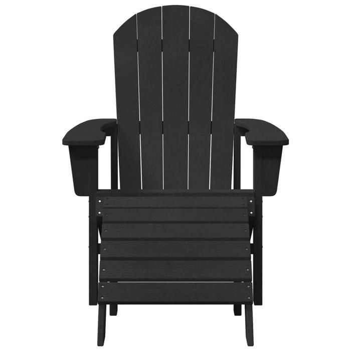 VidaXL Chaise Adirondack avec repose-pieds noire HDPE durable pour une détente extérieure confortable, mobilier de jardin, 42006631