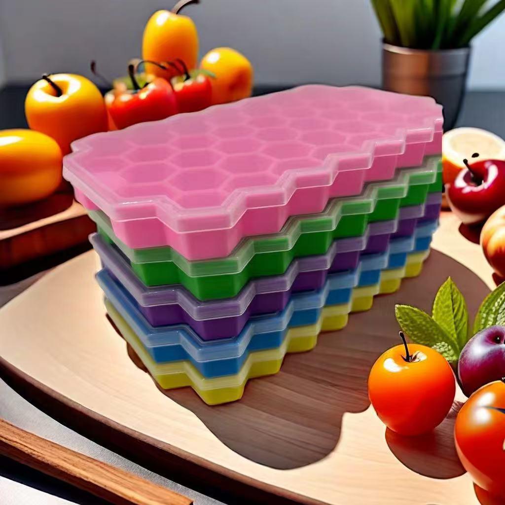 Silicone Honeycomb Ice Cube Tray, 37-Cavity DIY Mold for Creative Ice & Popsicles