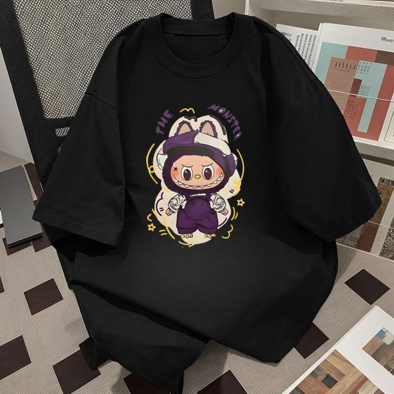 Labubu Summer T-shirt Women Plus Size 3D Pirnt Casual Short Sleeve Tops Tees Clothes