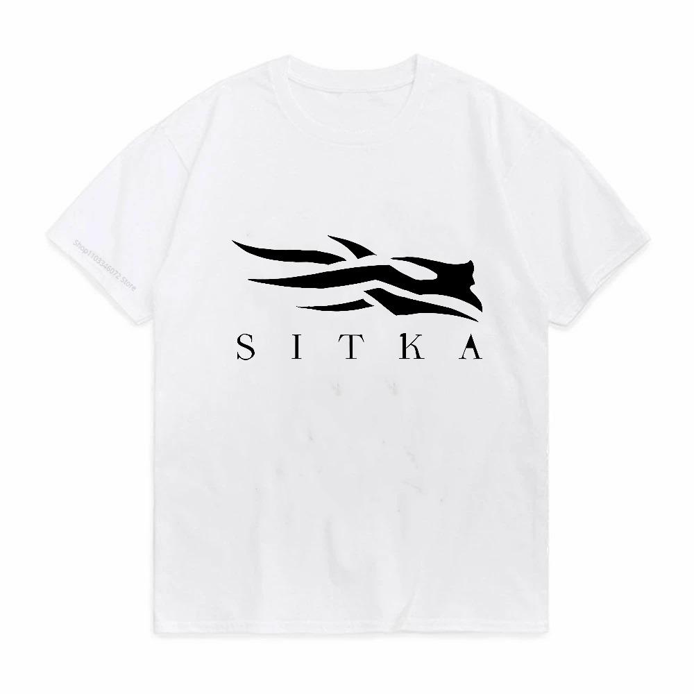

Мужская летняя модная повседневная спортивная свободная футболка SITKA с буквой, модный принт, круглый вырез, короткий рукав, топ S