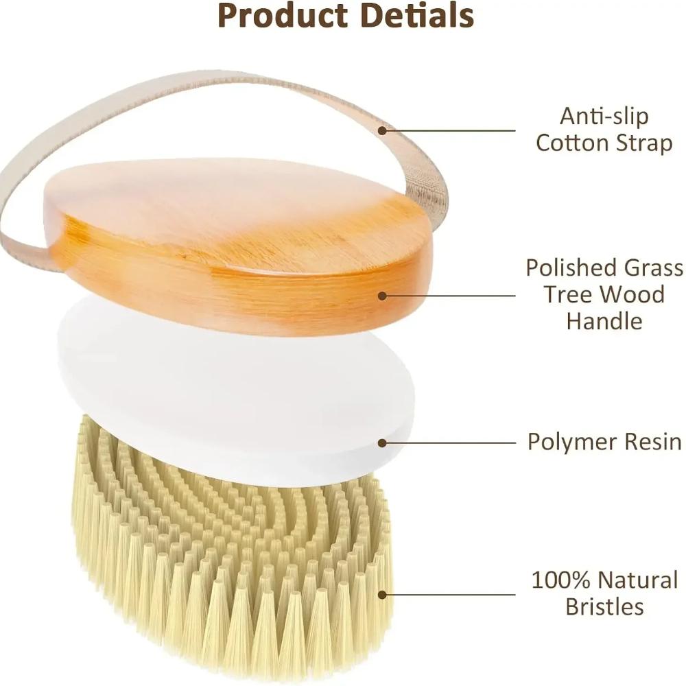 Trockenbürsten für den Körper Peeling-Badeschwämme Borsten Badebürste Körper-Trockenbürste Massagebürste Rubbel-Badeutensil Rubbeln am Rücken