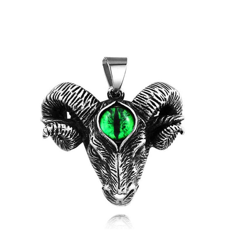 Vintage Baphomet Goat Pendant Necklace Gothic Men Stainless Steel Satanism Lucifer Necklace Fashion Animal Jewelry Accessories