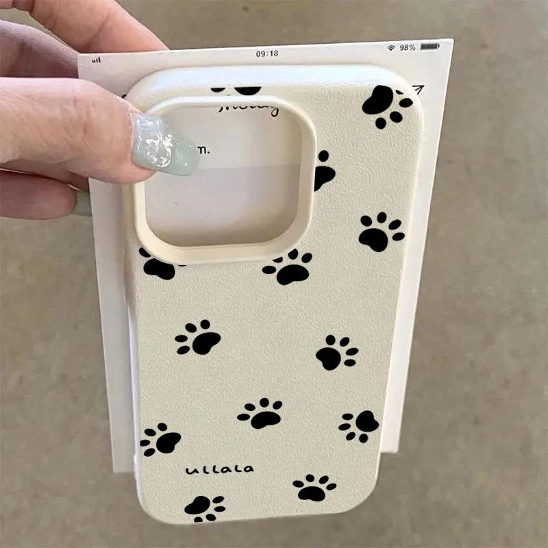 Cute Animal Pawprint Pattern Phone Case For iPhone 17 16 15 14 13 12 11 Pro Max Plus 17 Air XS X XR Shockproof Soft Back Cover