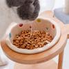 Wooden Stand Cat Ceramic Bowl Non-Slip Cat Water Bowl Anti Vomiting Bowl  Pet Supplies