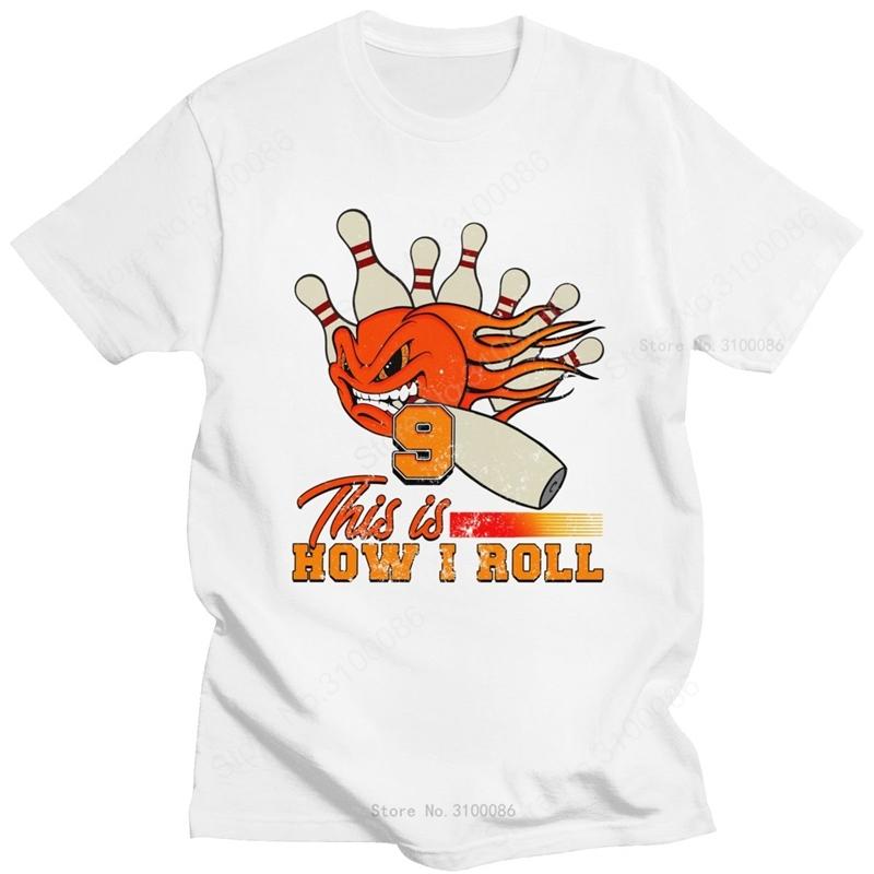 Fashion Funny Bowling Roll T Shirt Unisex Oneck Short Sleeved Retro Bowler Graphic Tee Cotton Regular Fit Tshirt Merchandise