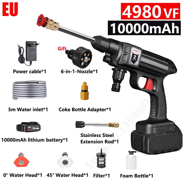 30Bar Wireless High Pressure Car Wash Gun Washer Supplies Foam Generator Water Gun Spray Cleaner Car Wash for Auto Home Cleaning
