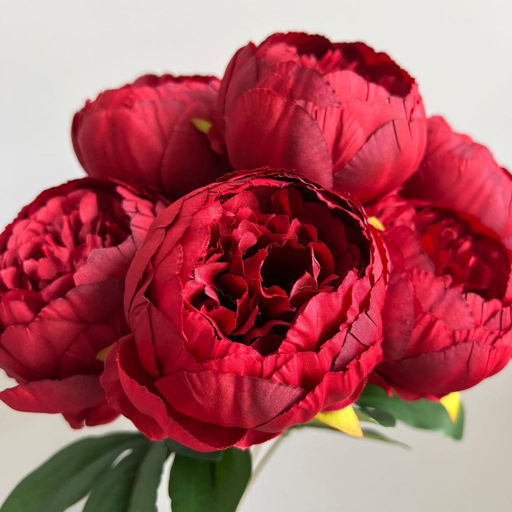 Artificial Peony Silk Flowers Bouquet Fake Flowers Arrangement Vintage Wedding Decoration Home Decor 1 Bunch 7 Head