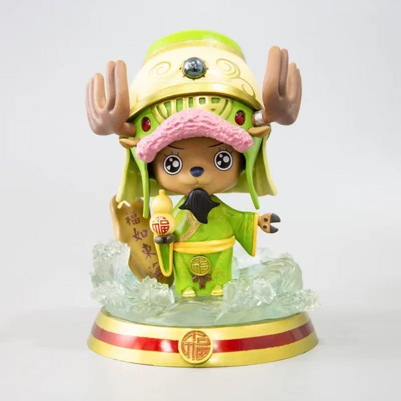 Animation ONE PIECE surrounding Chinese New Year auspicious, Chopper figure Fu Lushou, car desktop chassis ornament God of Wealth