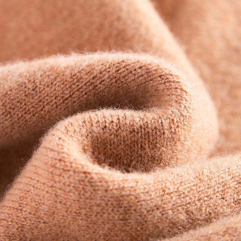 TUHUANG Women's 100% Pure Wool Semi-High Collar Knitted Sweater