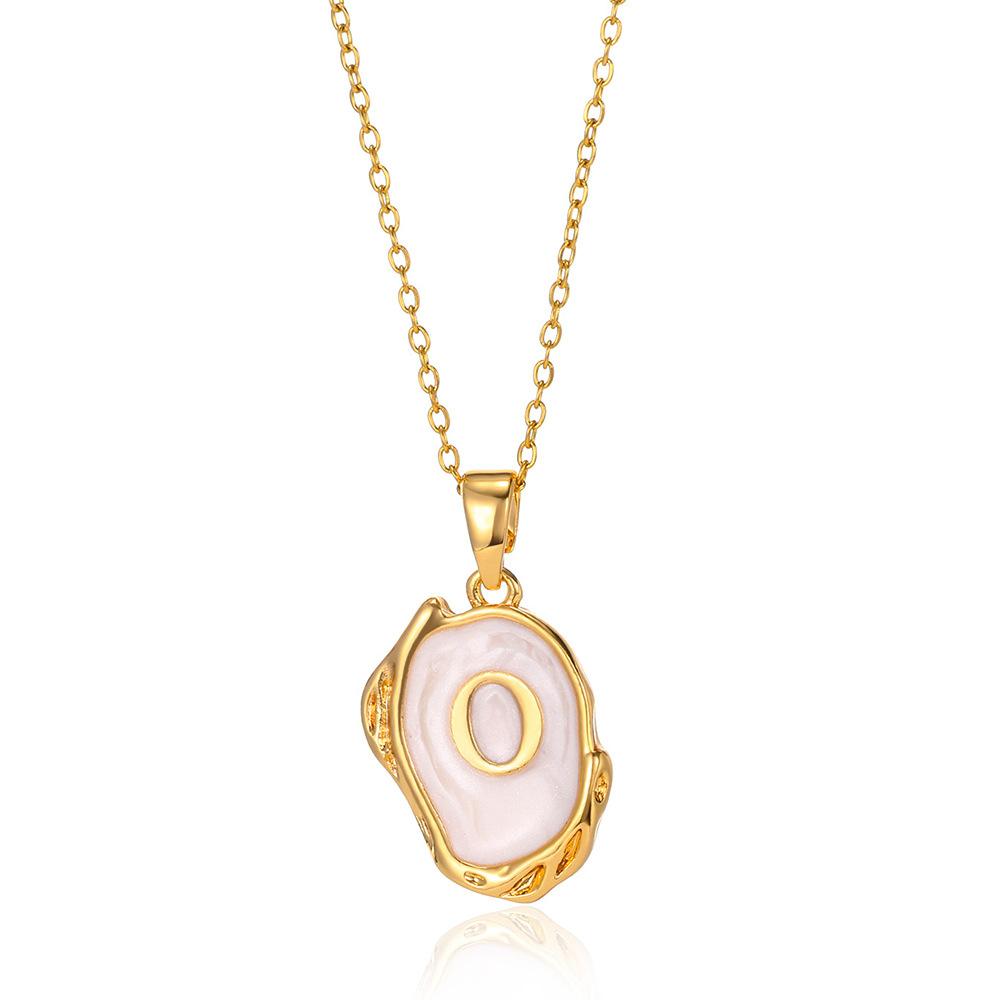26 Letter Irregular Pendant Ladies 18K Gold-plated Letter Necklace Dating Birthday Gift