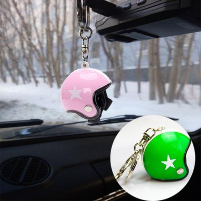 1 ADET Kasklar Metal Anahtarlık Aksesuarları Güvenlik Sevimli Yüzükler Moda Motosiklet Katı Şapka Yaratıcı Yıldız Üniseks Hediye Zinciri