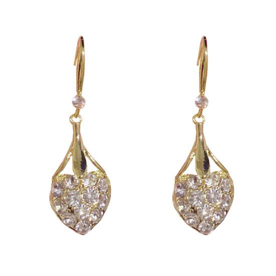 Vonzó medálos fülbevalók teljes strasszkővel, geometrikus, alkalmi