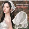 Lace Triangle Headband: French Retro Hair Clip & Ribbon Tie, Pastoral Style