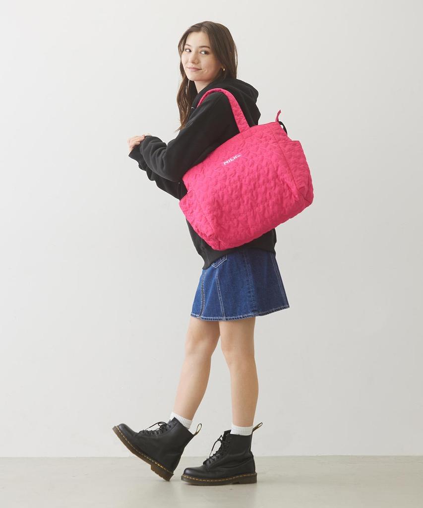 Heart Quilted 2-Way Tote 103244053001 Pink One Size