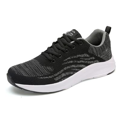Spring and Summer Breathable Running Sports Shoes Casual Wear-resistant and Non-slip Work Shoes All Black Mesh Shoes Men's Size 45
