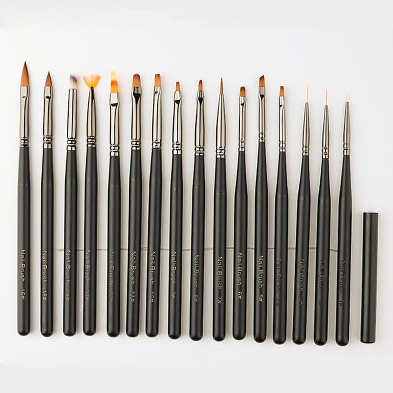 Wooden Handle Nail Drawing Brushes For Manicure Lines Painting Gradient Uv Gel Extension Builder Drawing Pen