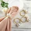 12pcs Napkin Ring Washable Decorative Exquisite Metal Napkin Ring Buckle for Wedding Party Banquet