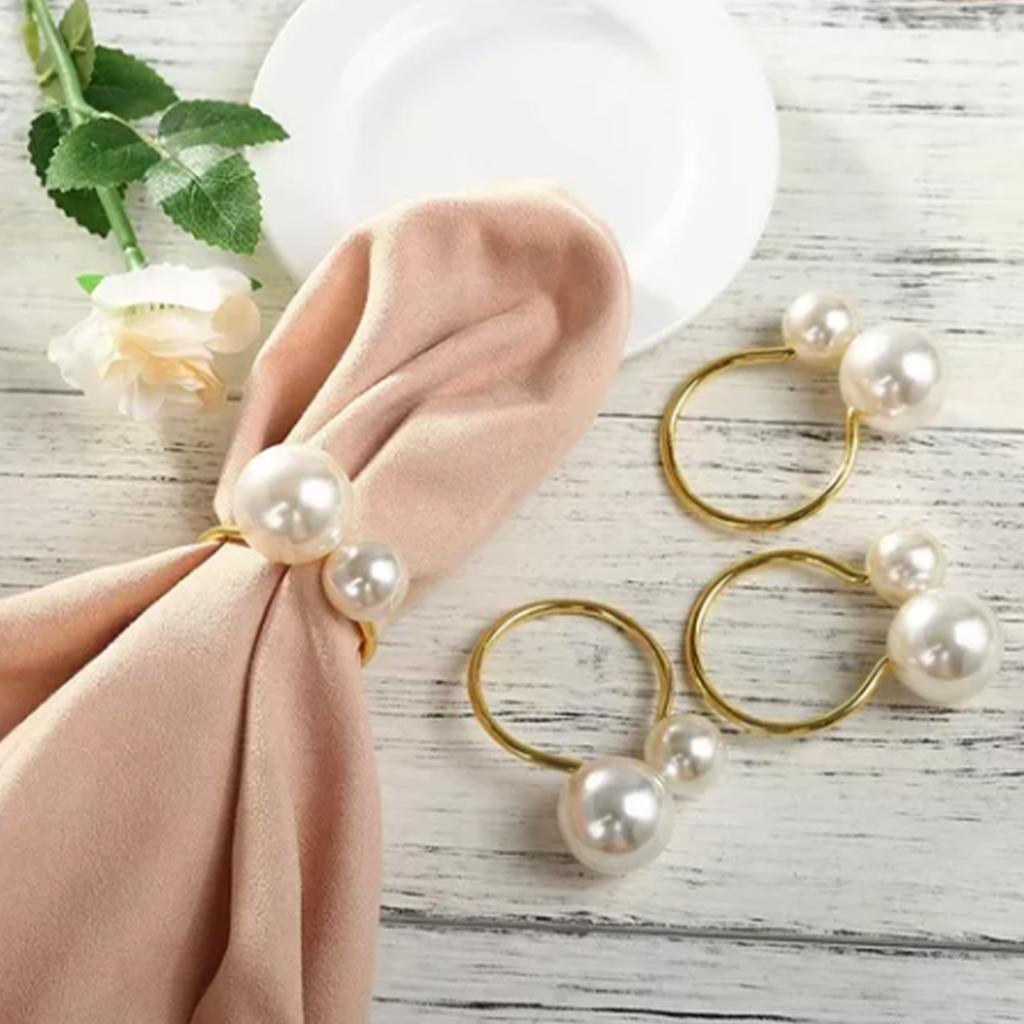 12pcs Napkin Ring Washable Decorative Exquisite Metal Napkin Ring Buckle for Wedding Party Banquet