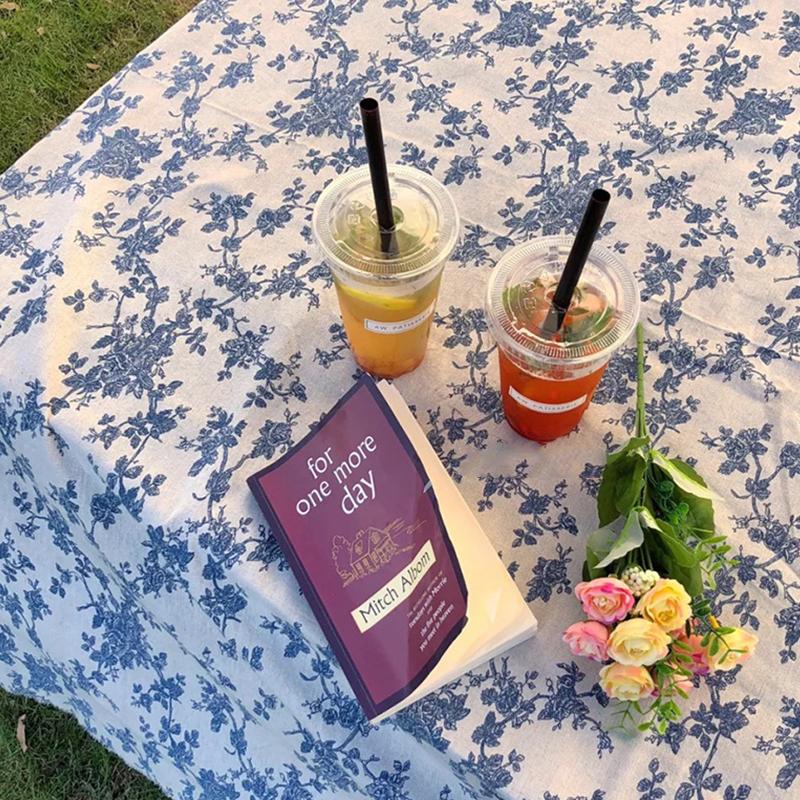 Picnic Blanket Three Dimensional Embossed Textile Printing Cotton Table Cloth for Picnic 100x70cm