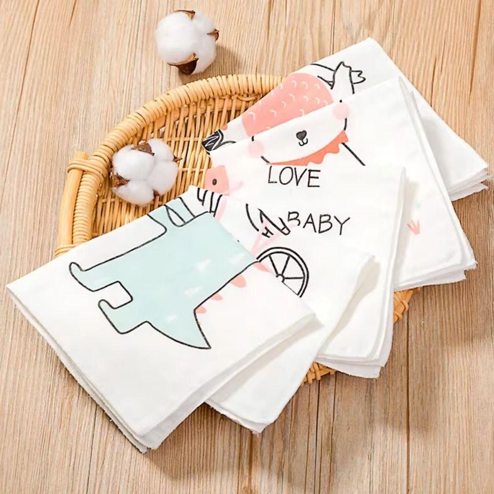 5PCS Face Wipes Baby Gauze Towels Super Soft Cartoon Infan Washcloth  Newborn Children