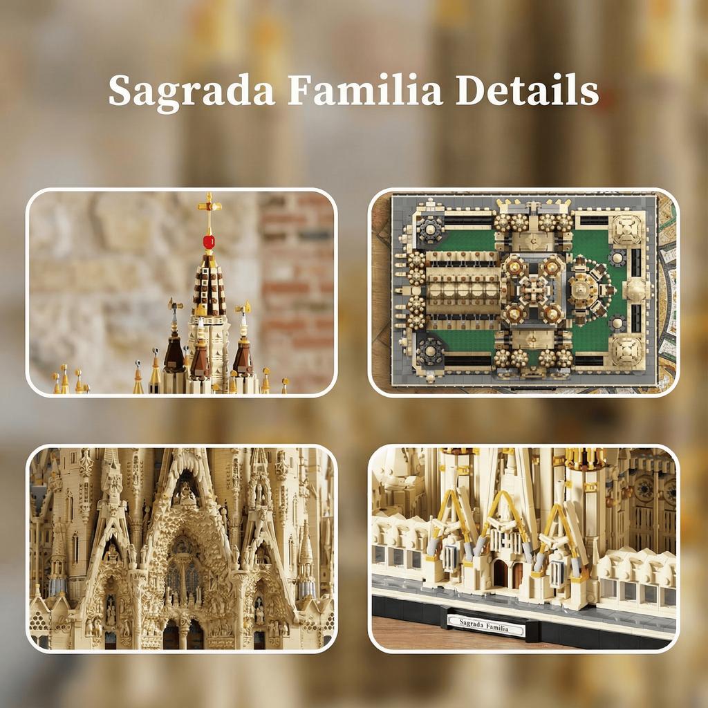 Barcelona Sagrada Familia Catholic Church Medieval Buildings Blocks Architecture Assembly Model Bricks Creative Toys Adult Gift 10328PCS