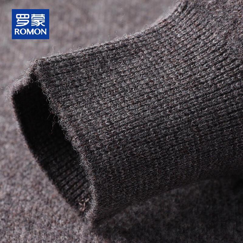 ROMON Men's 100% Pure Wool V-Neck Thickened Pullover Sweater