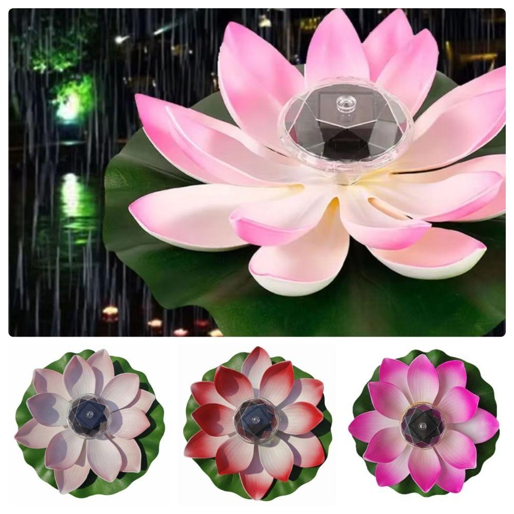 RGB Solar Floating Lotus Light Waterproof Lotus Night Lamp Decor Water Floating Lamp Pool