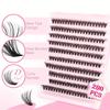200Pcs Cluster Lashes, 30-100D 8-16mm D Curl Fluffy Cat Eye Lashes, Reusable DIY False Eyelash Extensions for Beginners