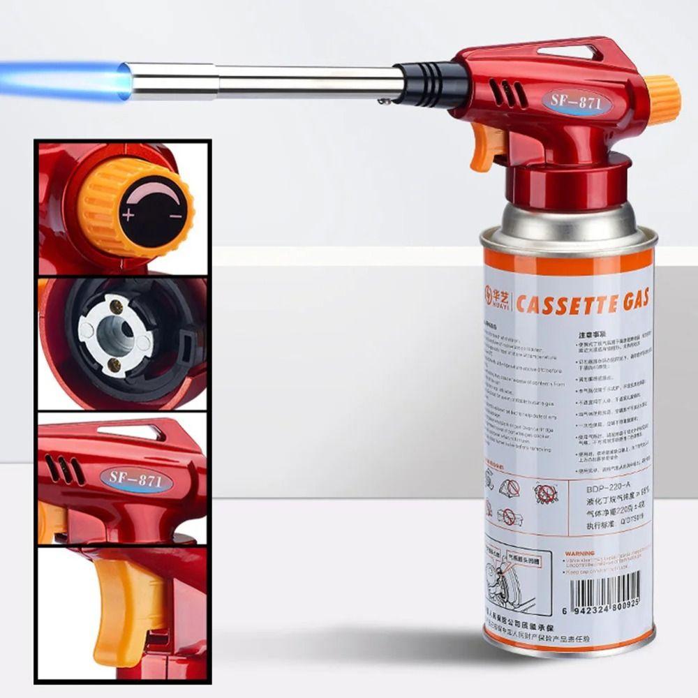 Portable Fire Burner Fuel Torch Adjustable Portable Flamethrower Butane Burner Flamethrower  BBQ