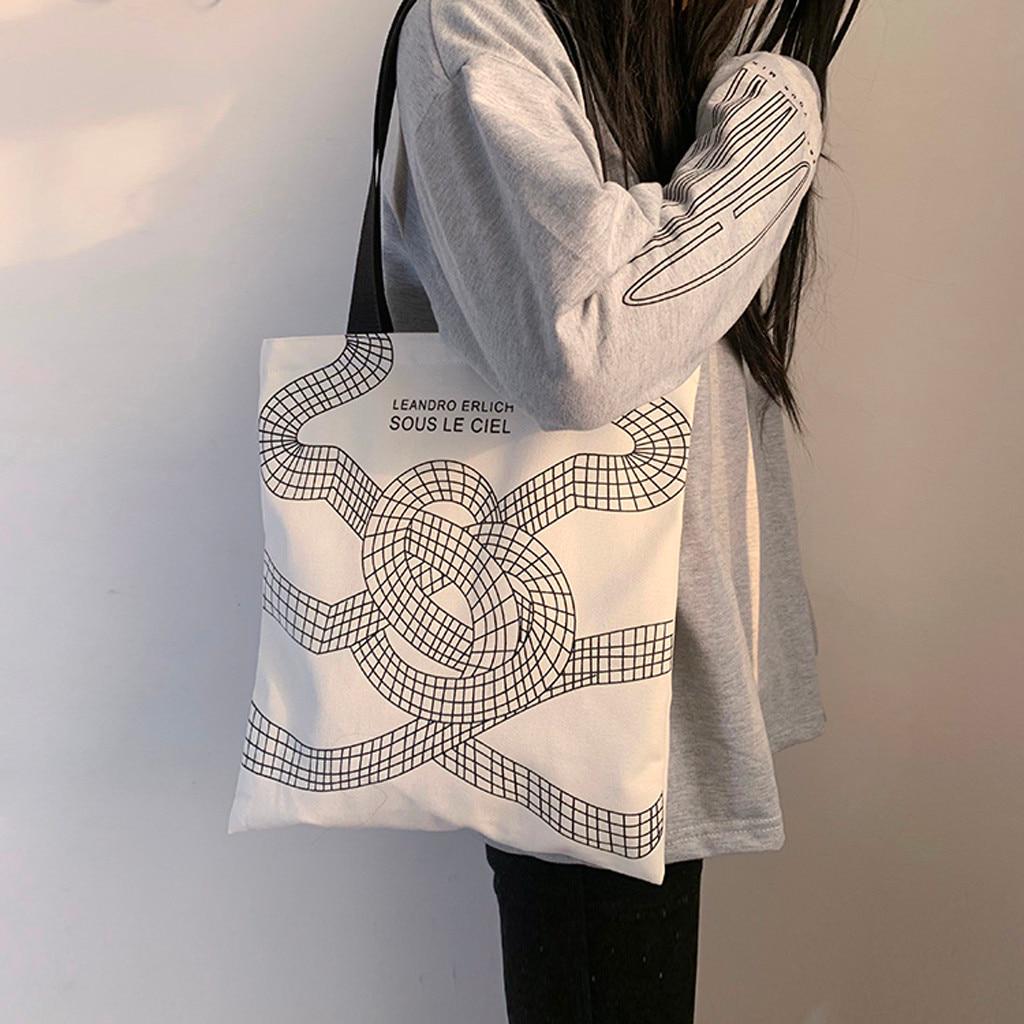 Lona bolsos de hombro algodón bolsas de compras suave bolso grande casual  algodón tela bolso comprar a buen precio — entrega gratuita, reseñas reales  con fotos — Joom