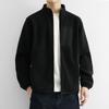 Mens Fleece Stand Collar Jacket Double-sided Lined Warm Sports Cardigan Sweatshirt
