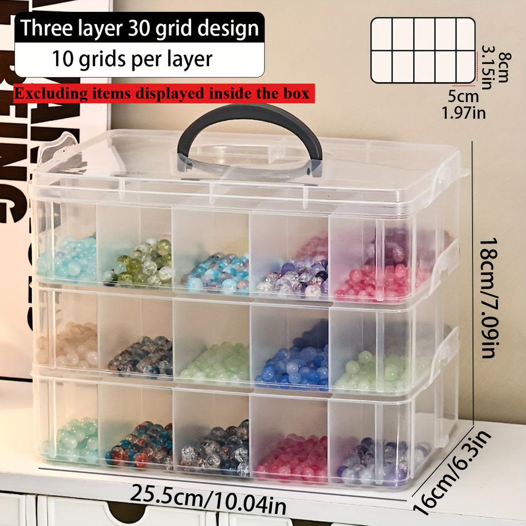 3 Layers Adjustable Storage Box, Jewelry Beads DIY Handmade Crafts Sewing Tools Stackable Sorting Box, Multifunctional Box,