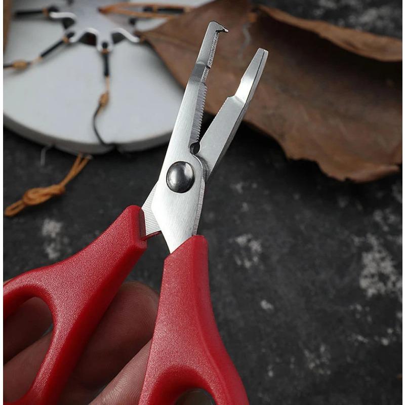 3CR13 Edelstahl Mini Angelschere PP Komfortgriff Fischschnurschneider Handwerkzeuge zur Fischkontrolle