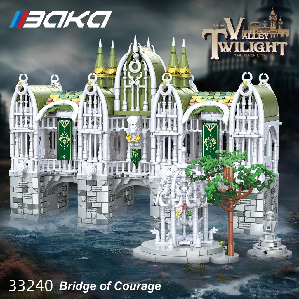 Non-Toxic 3035Pcs Bridge Of Courage Building Blocks European Bridge Palace Model Bricks Desktop Decoration Diy Toys For Kids Holiday Gifts