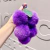 Trendy Purple Light Grape Plush Ball Keychain For Modern Accessories Stylish