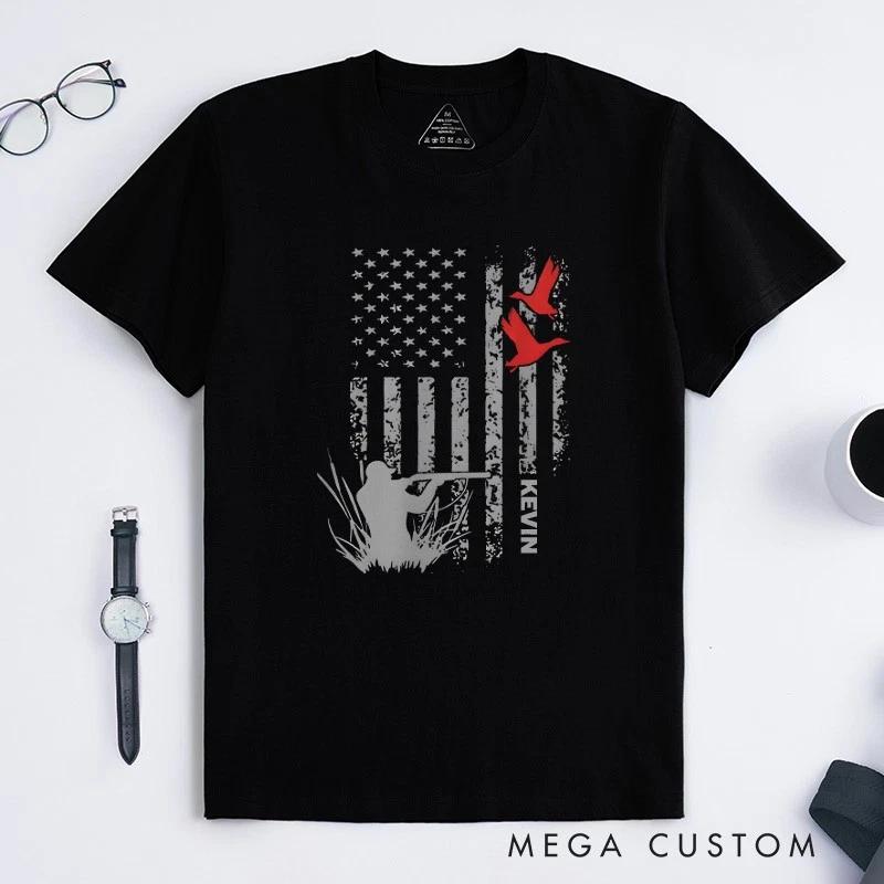 Personalized Patriotic Hunting T-Shirt Duck Hunting T-Shirt Gift for Outdoor XL