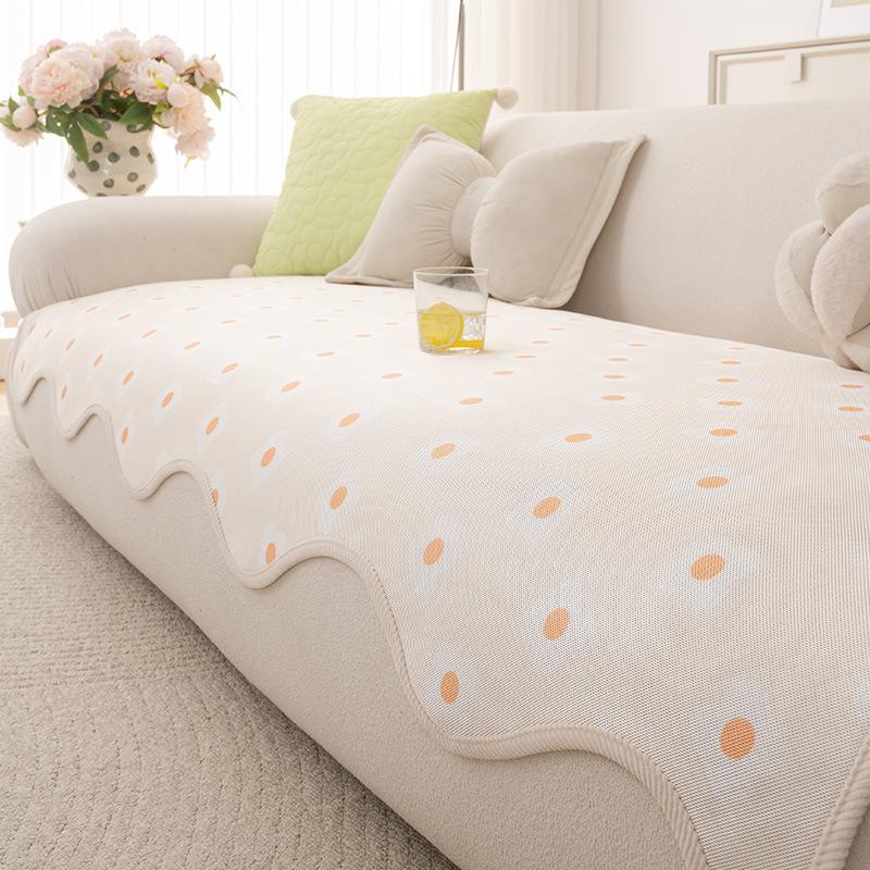 Small Fresh And Cool Special-Shaped Ice Silk Sofa Cushion  Summer New Mat Ice Silk Mat Light Luxury Seat Cushion Cover Cloth
