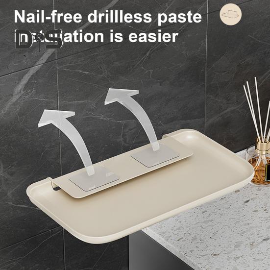 Raft de depozitare montat pe perete Organizator pentru baie Tavă Rezistent la sarcină Pliabil Tavă de depozitare Suport pentru prosoape