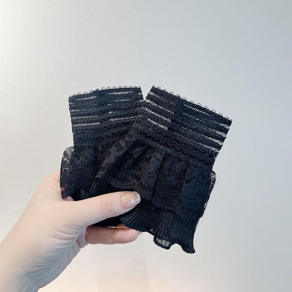 Ruffle False Wrist Cuffs Mesh Lace Fake Cuffs Universal Detachable Sleeves  Halloween