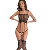 Sexy Open Mesh Transparent Uniform Temptation One-piece Mesh Socks Close-fitting Mesh One-piece Mesh Lingerie