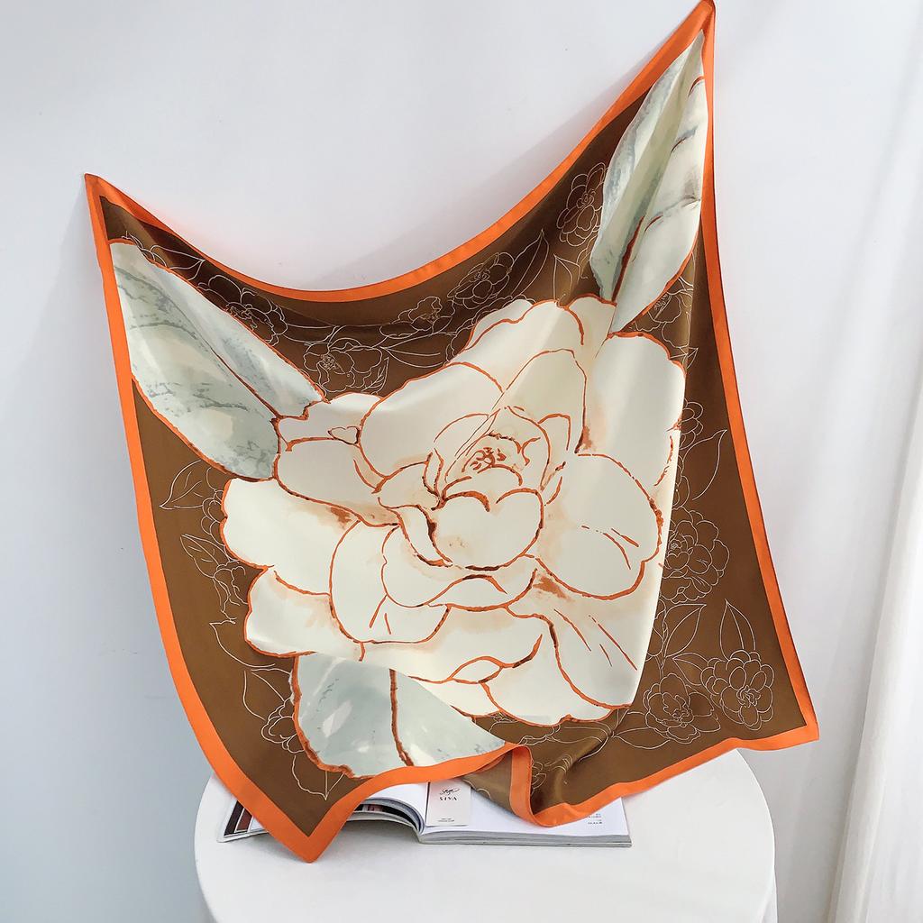 90CM Four Seasons Square Large Square Scarf Luxury Decorative Shirt Professional Headscarf Hairband Sunscreen Headscarf